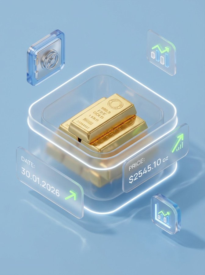 透明玻璃里的金条