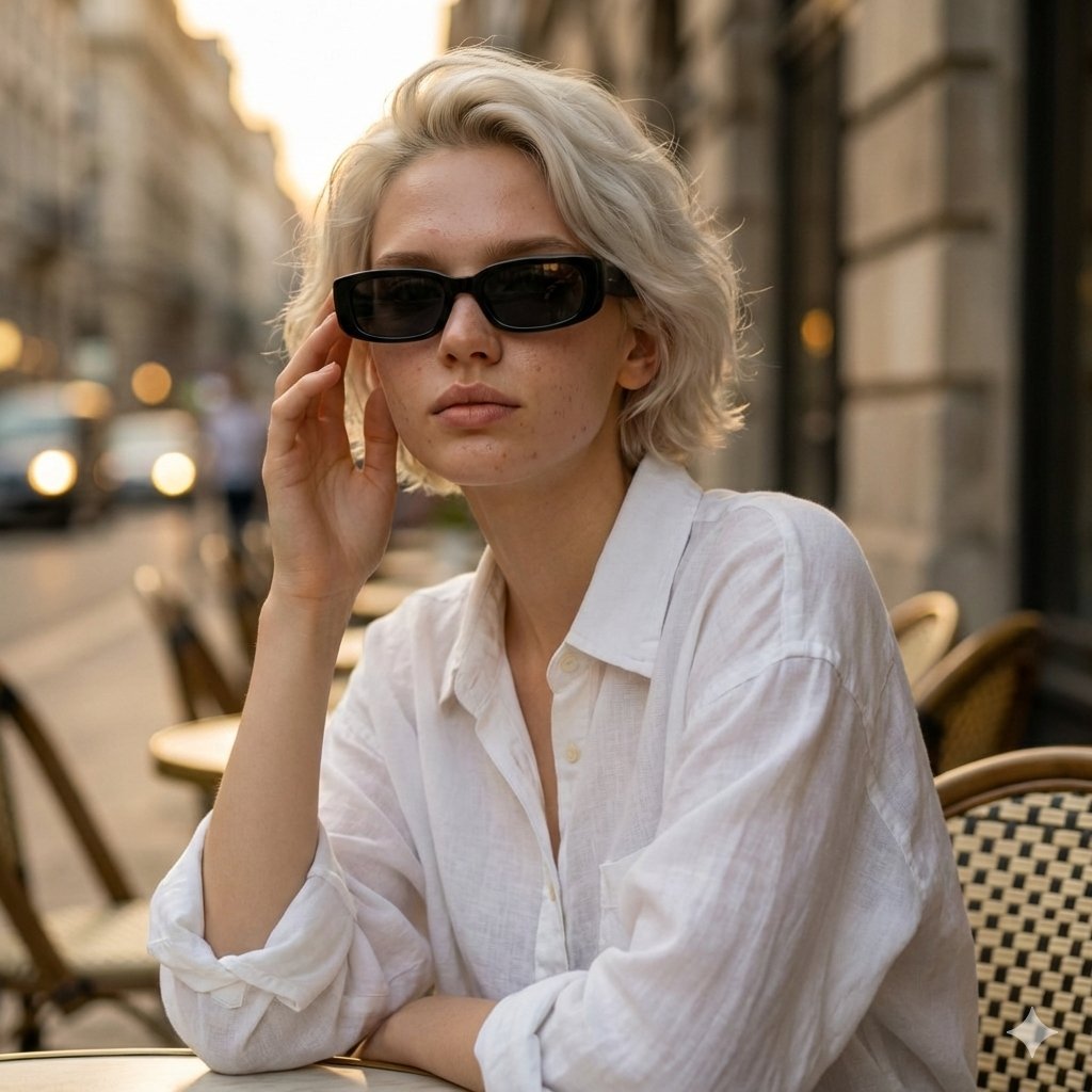 黄金时刻欧洲咖啡馆写真少女