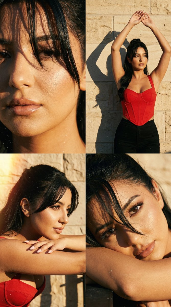 暮光红束腰胶片时尚画报