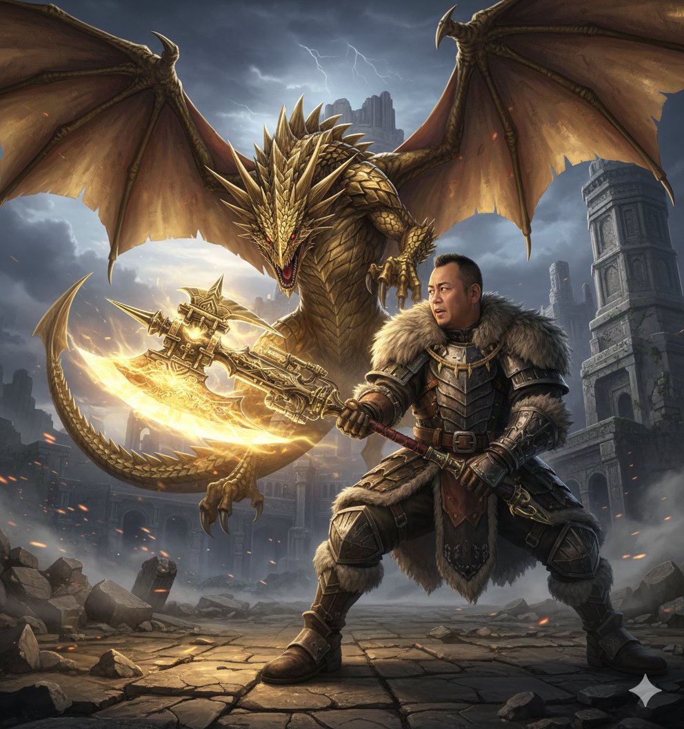 金光斩击斧激战金迅龙