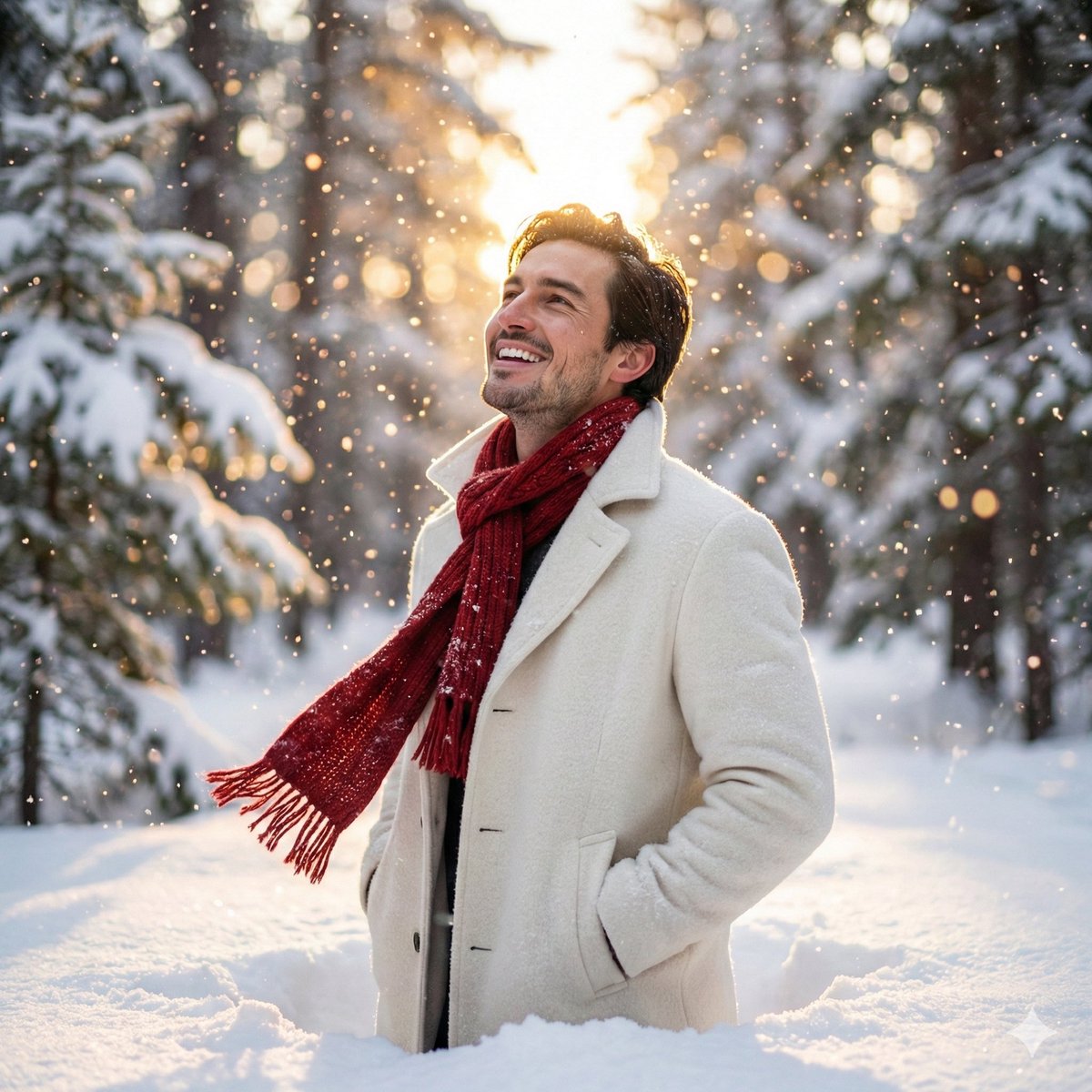 金辉雪舞映照印度青年的治愈暖笑