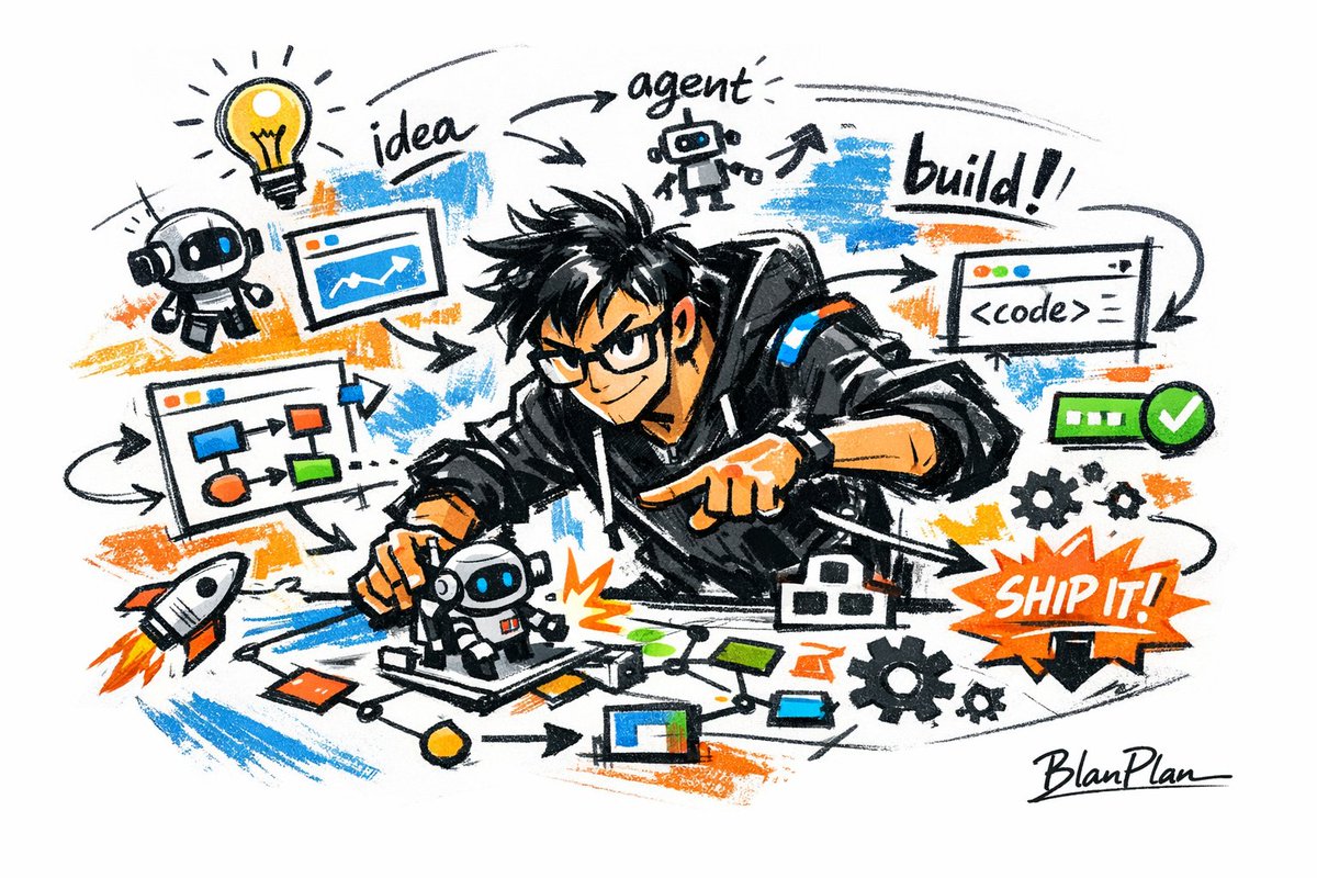 涂鸦速写风AI建造者大师