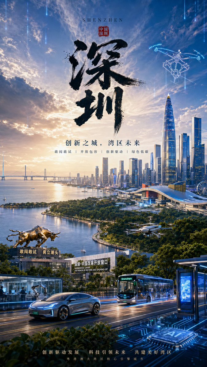 国潮光影下的城市形象海报