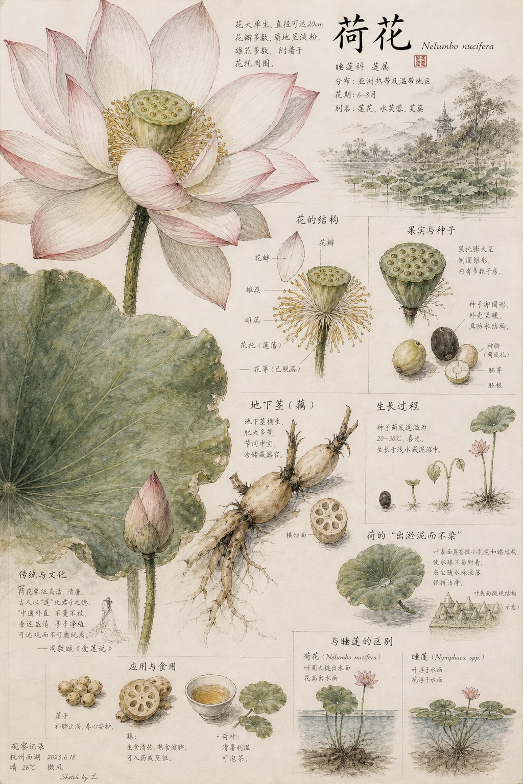 知识生长的植物学图解海报