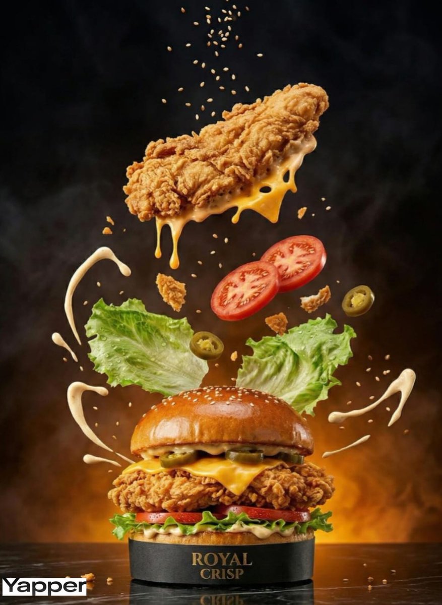 皇家脆皮汉堡：高速美食摄影