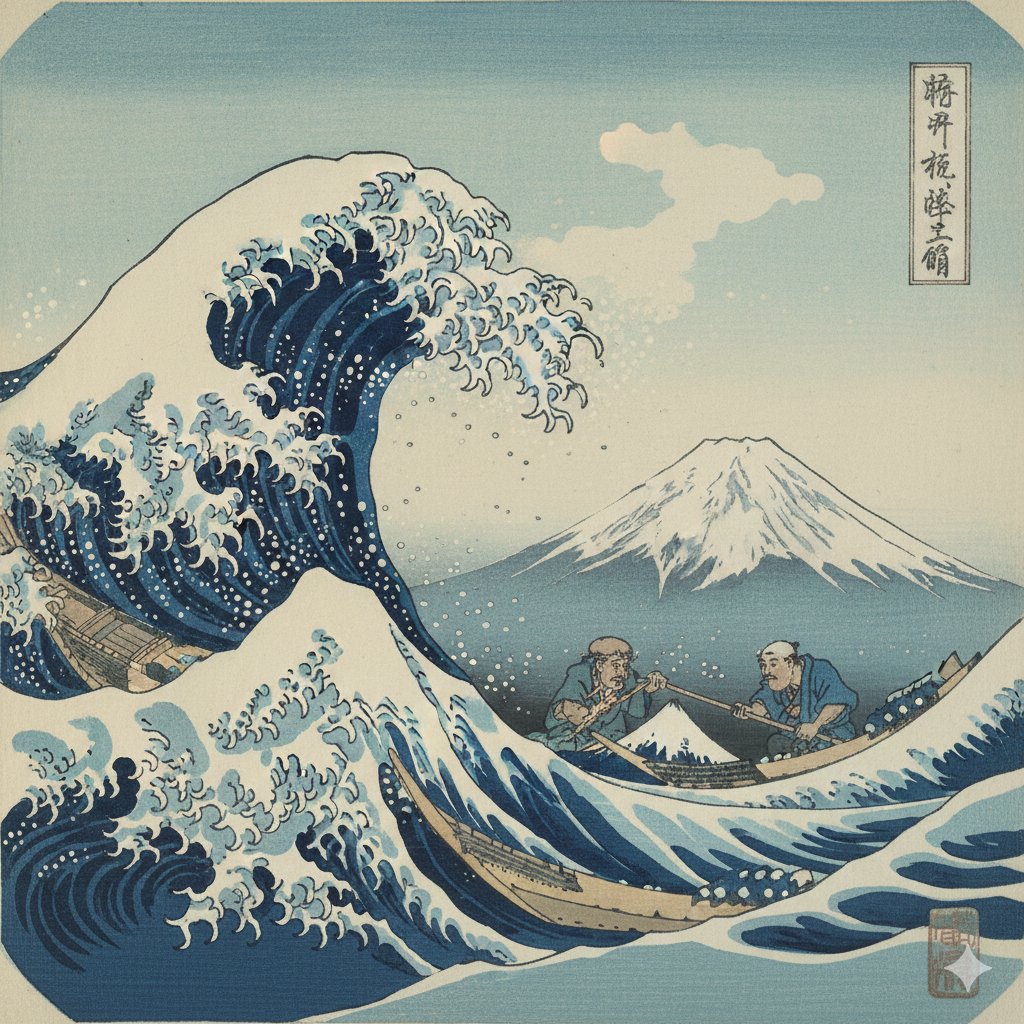 葛饰北斋风木版画