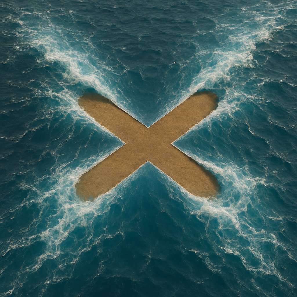 魔法分开的海洋中浮现的空地