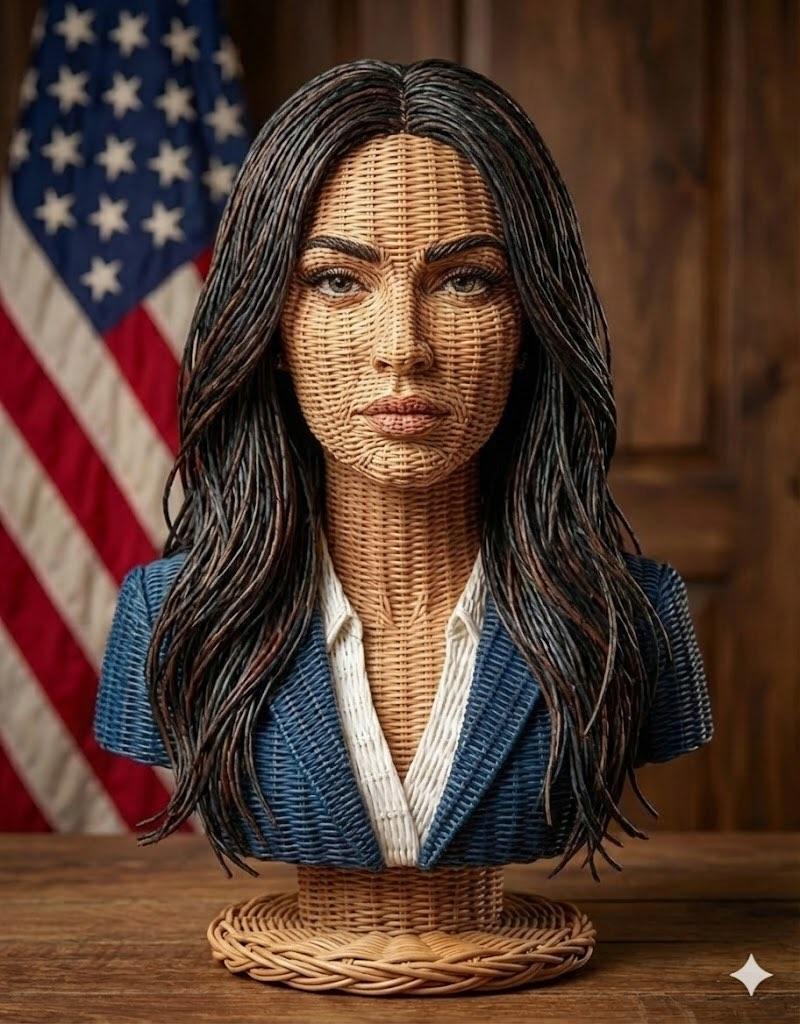 超写实藤编夸张人偶摆件