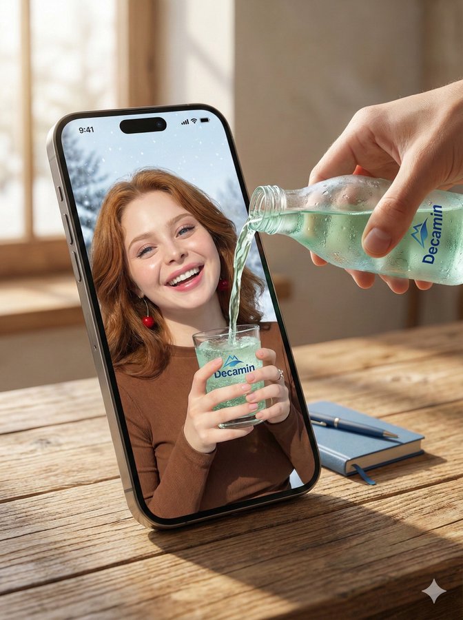 跨维度倒水：iPhone 超现实场景