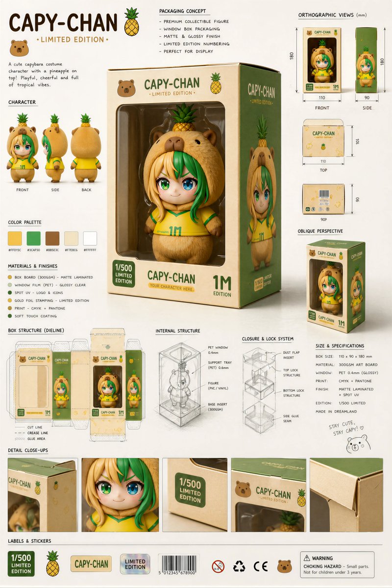 卡皮酱限量版收藏玩具包装概念展板
