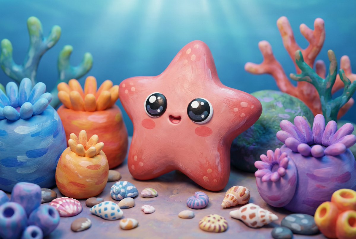 可爱卡哇伊海星海底场景