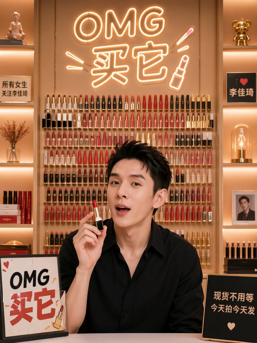 李佳琦口红墙直播间