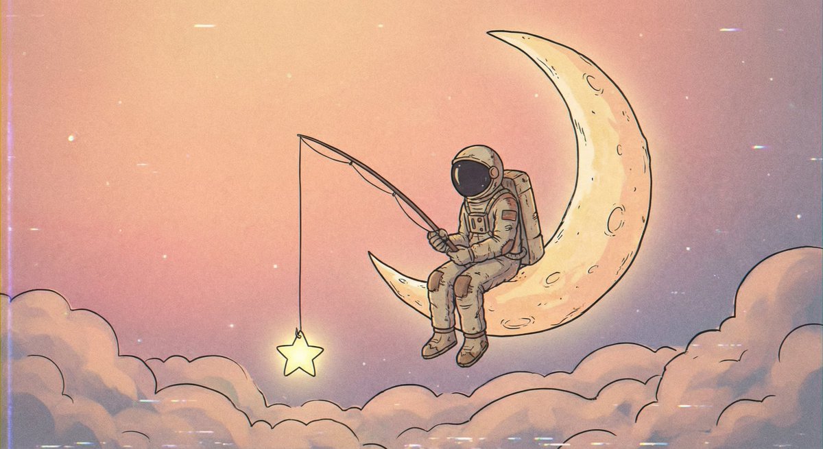 月亮上的宇航员钓星星