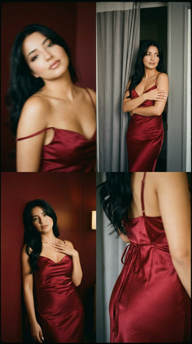 迷离胶片风红丝缎私密写真