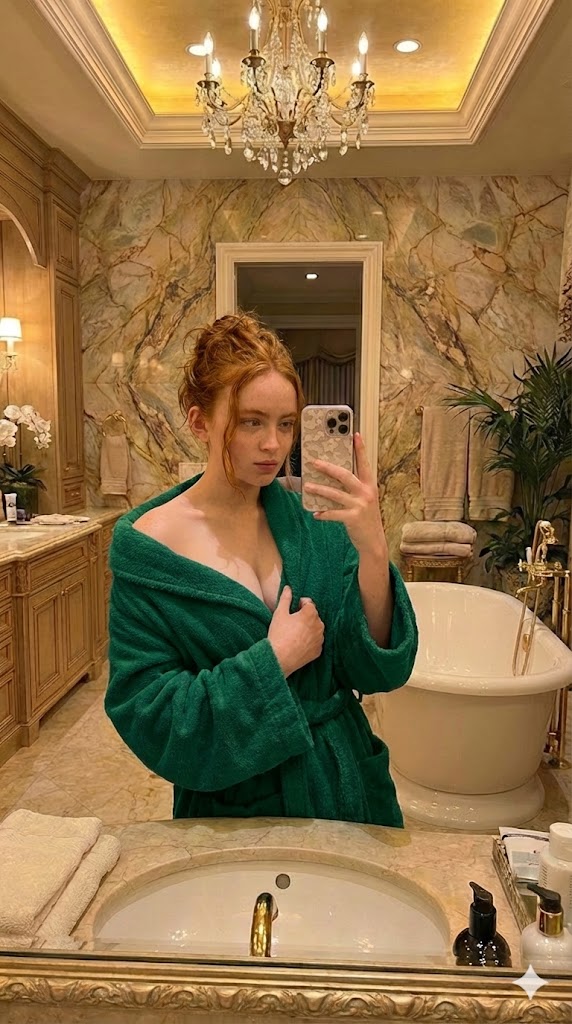 奢华大理石浴室的绝美镜影