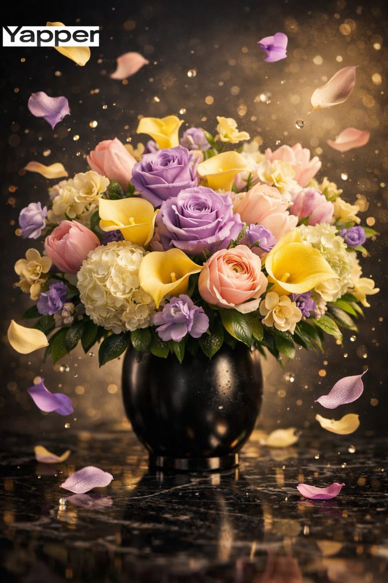 奢华电影感浮空花瓣微距摄影