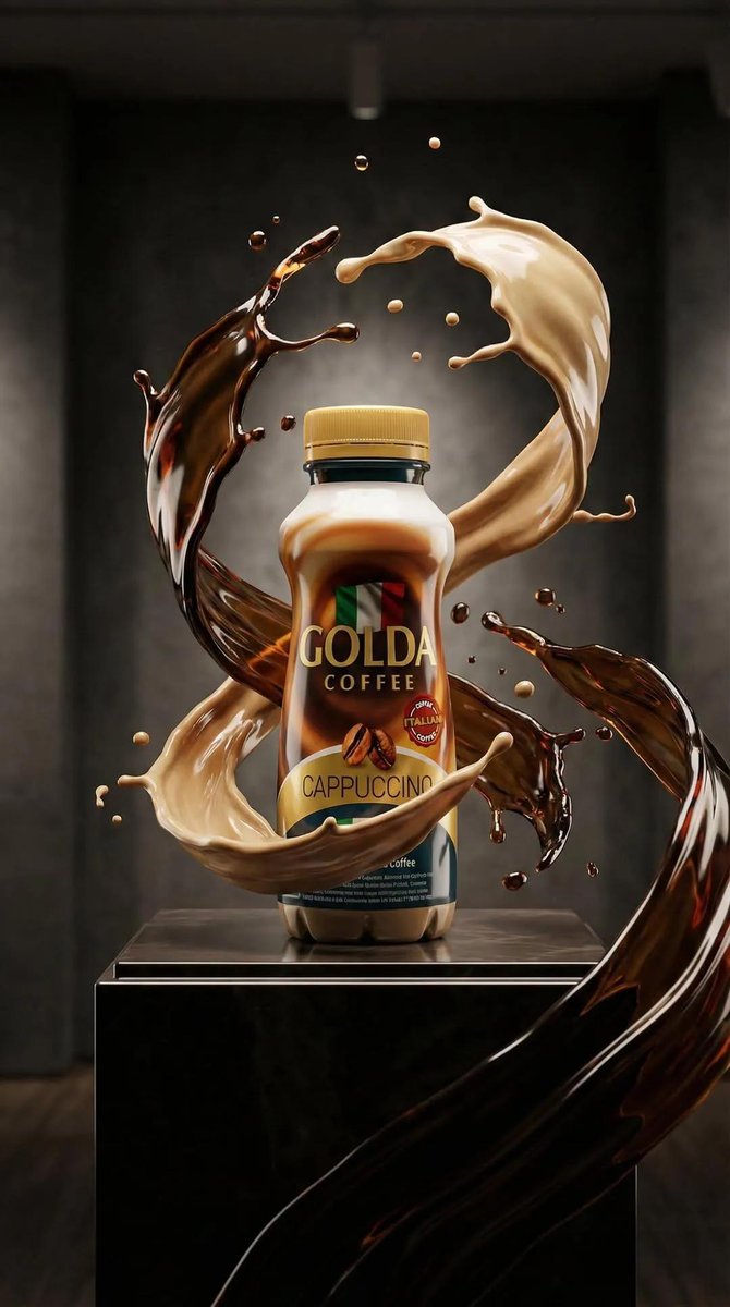 火焰与冰霜碰撞的奢华咖啡瓶广告大片