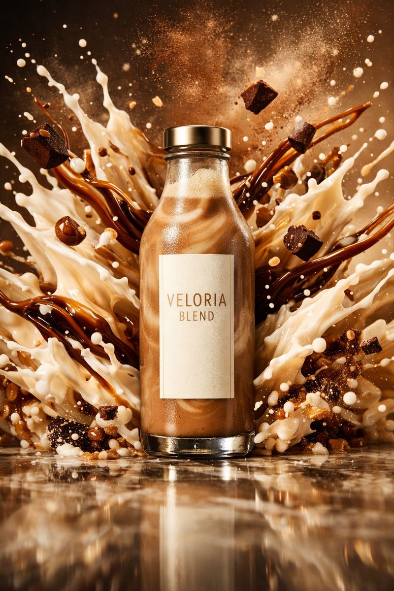 奢华摩卡奶昔极速飞溅瞬间