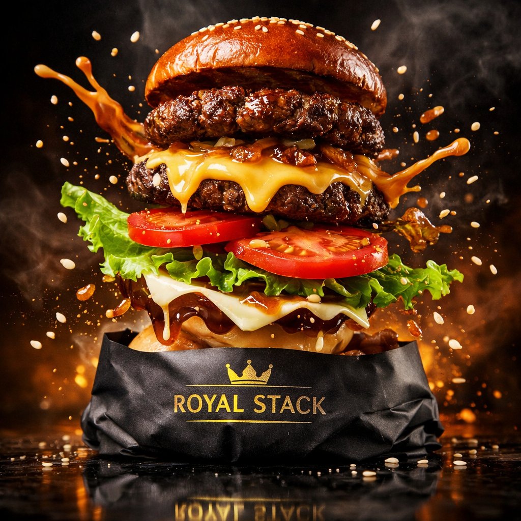 极速凌空组装的奢华皇家汉堡