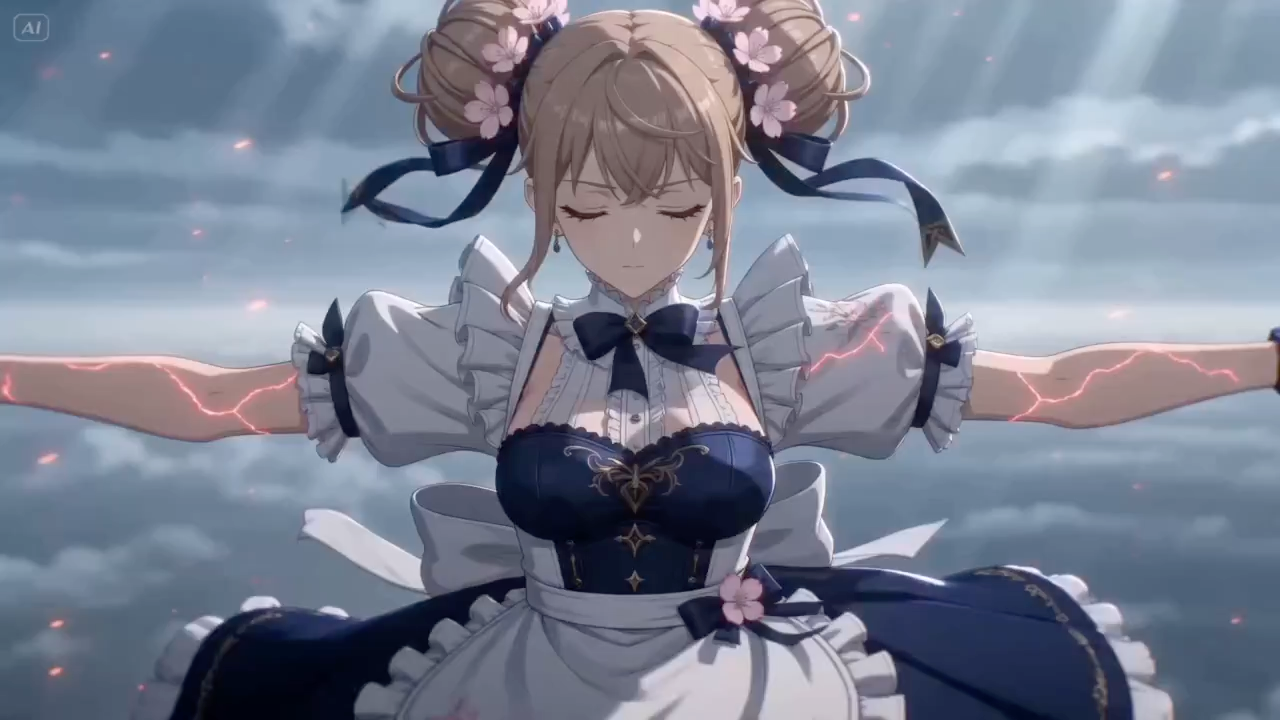 高空坠落机甲女仆变身