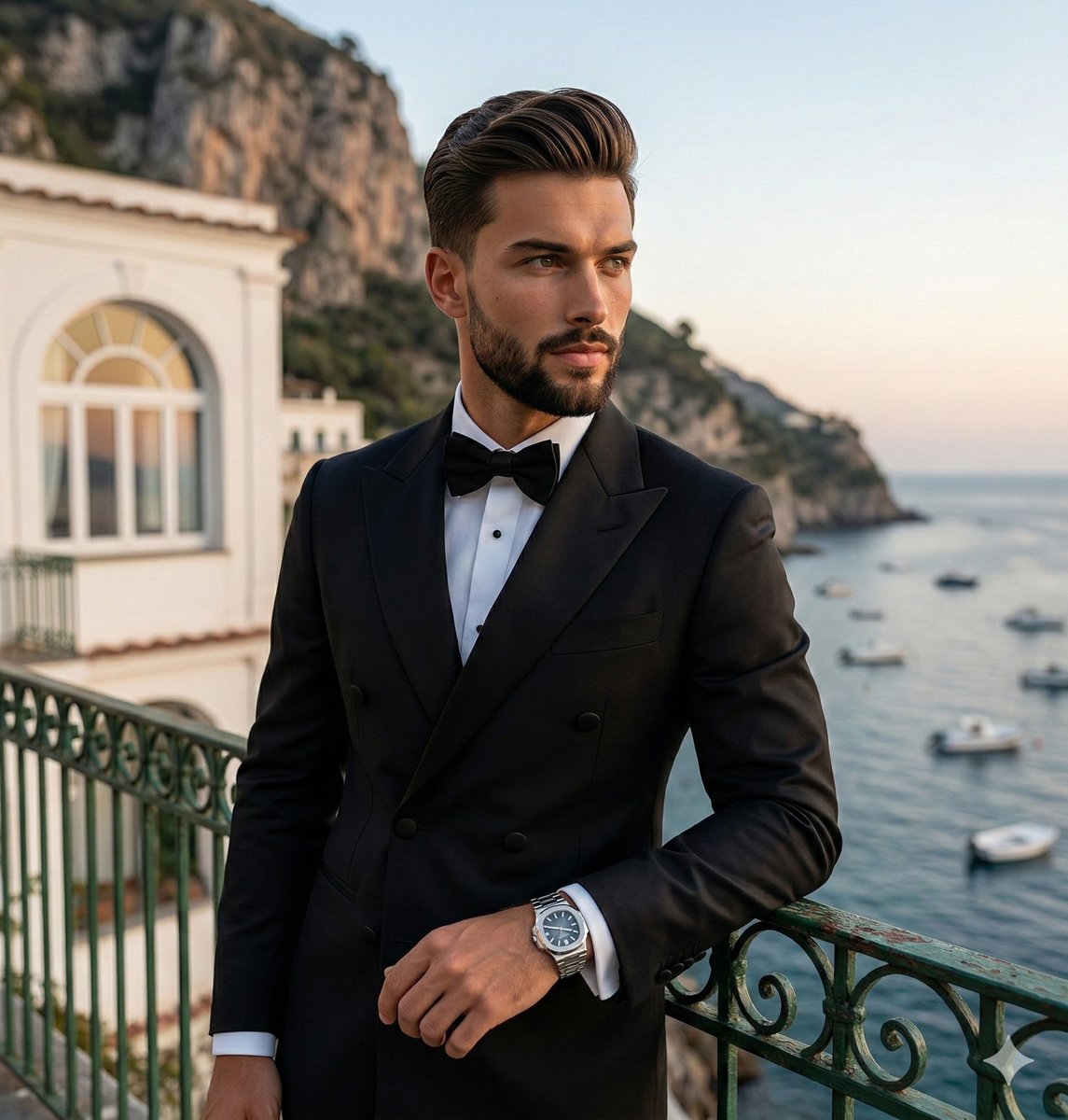 地中海黄昏下的奢华绅士