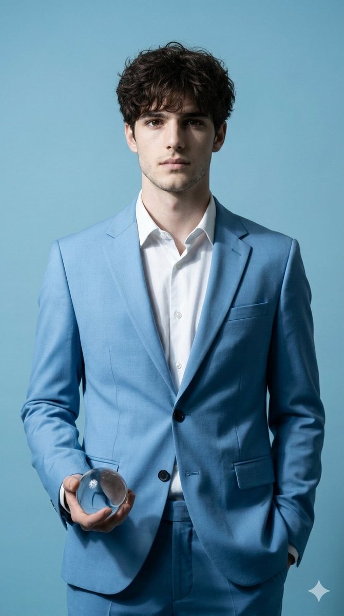 极简天蓝色调的奢华时尚肖像