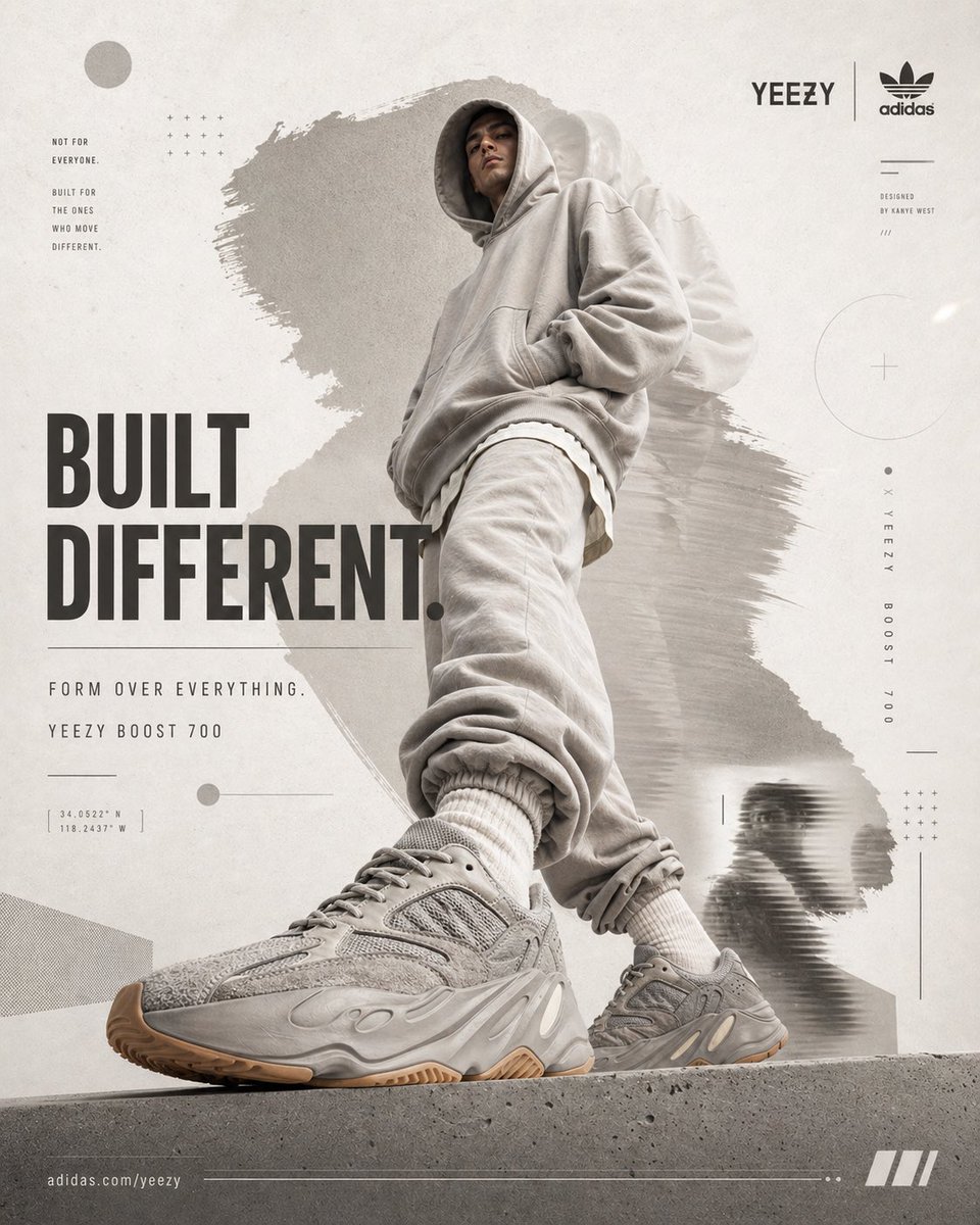 生而不同：Yeezy 700 极简主导拼贴