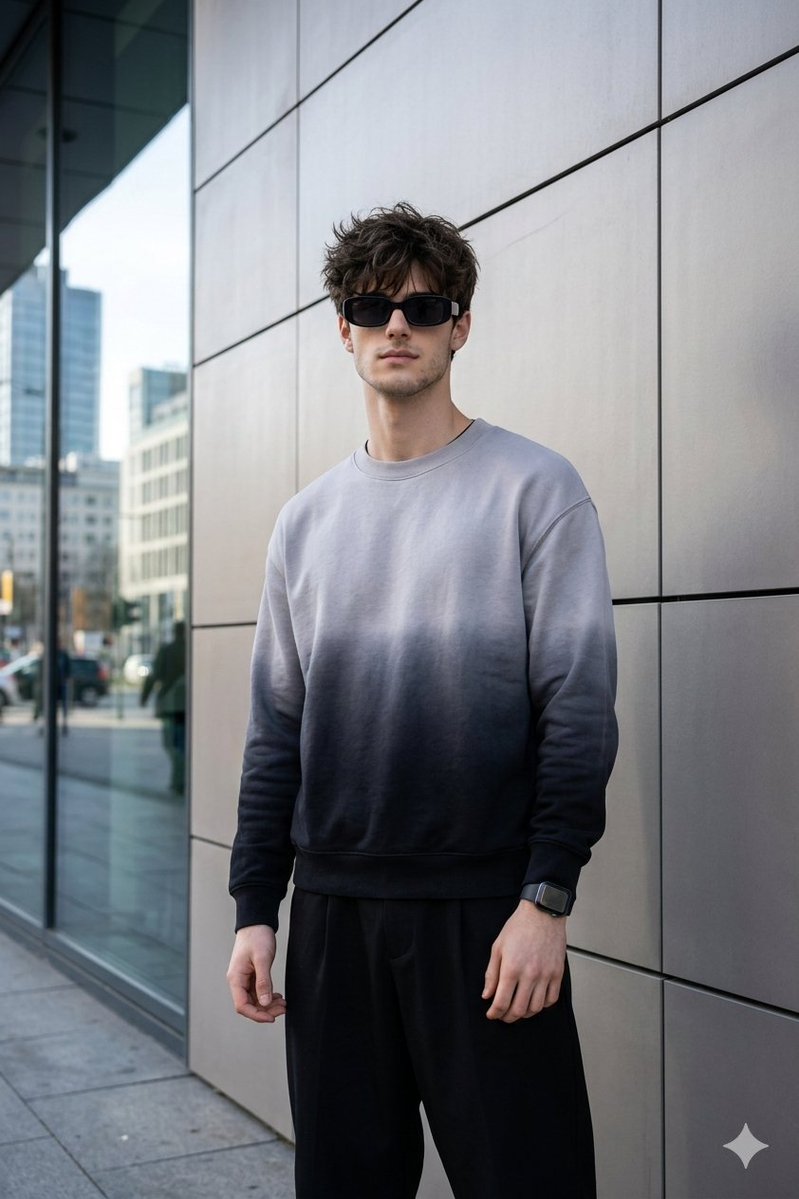 现代建筑前的质感时尚男模