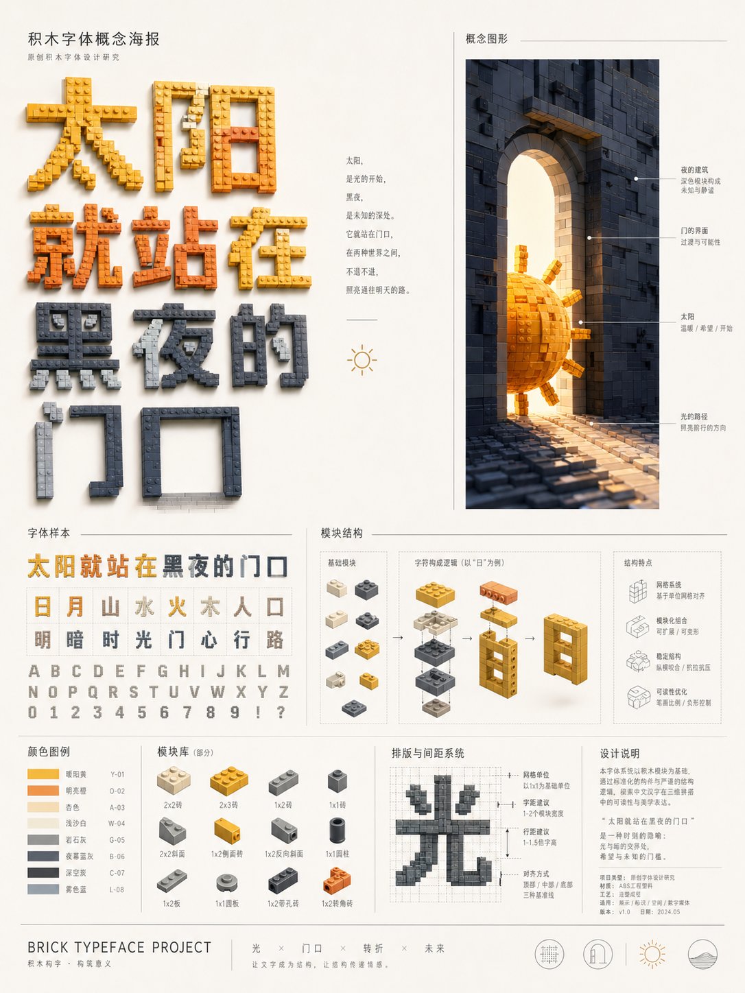 乐高积木字体概念展海报