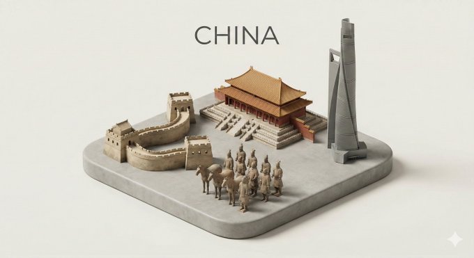3D等距立体地标模型