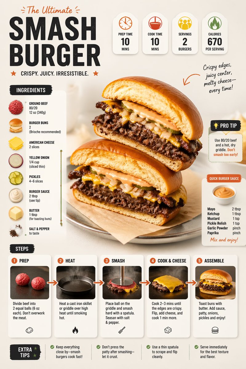 现代极简美食信息图设计