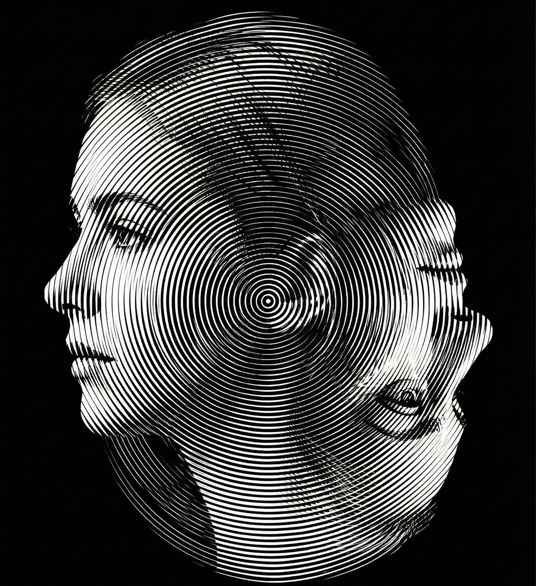 莫尔纹视错觉双重肖像