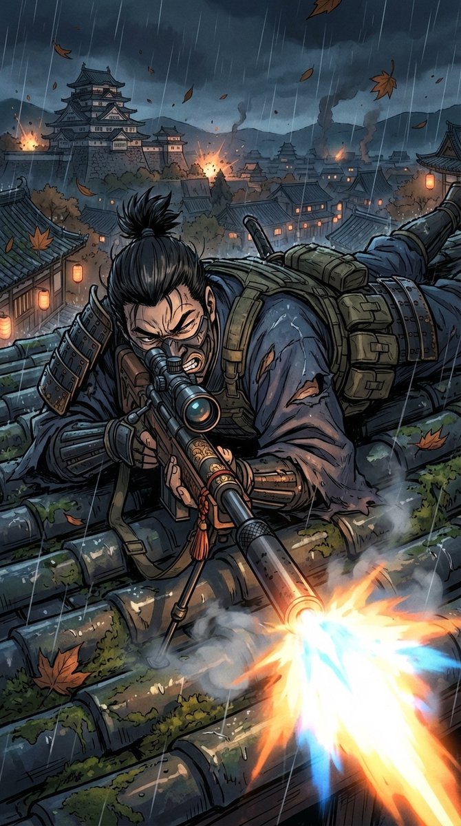 月下白城武士卧姿狙击