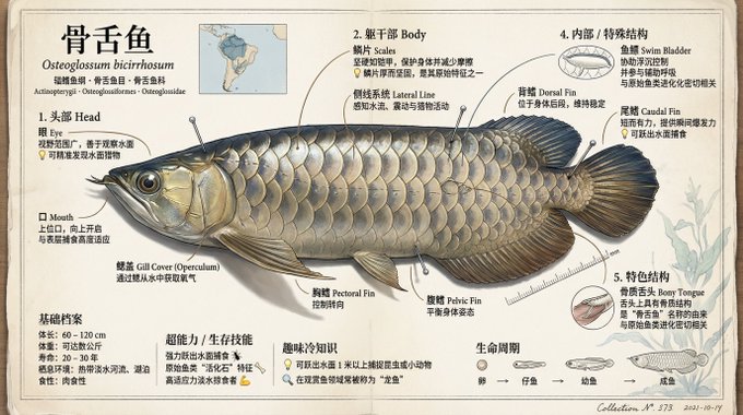 鱼类博物学标本科普图谱