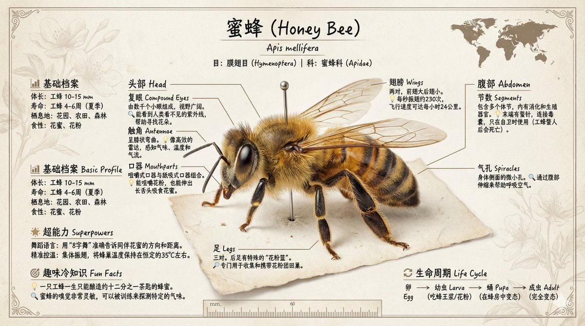 博物馆级蜜蜂科普图谱