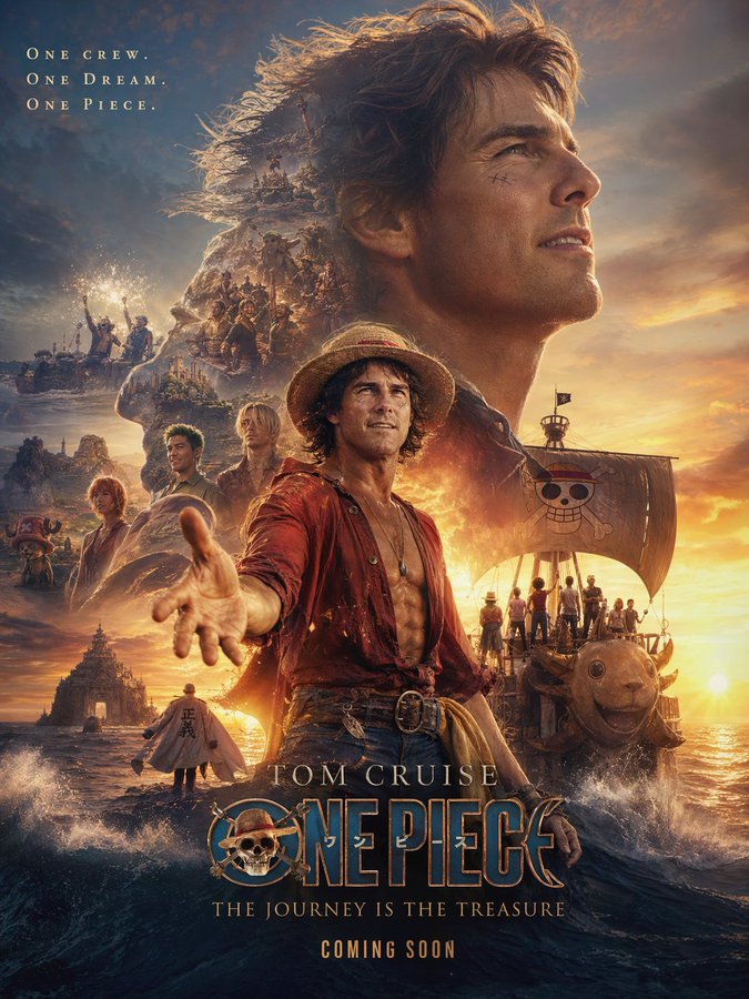 海贼王双重曝光情感电影海报