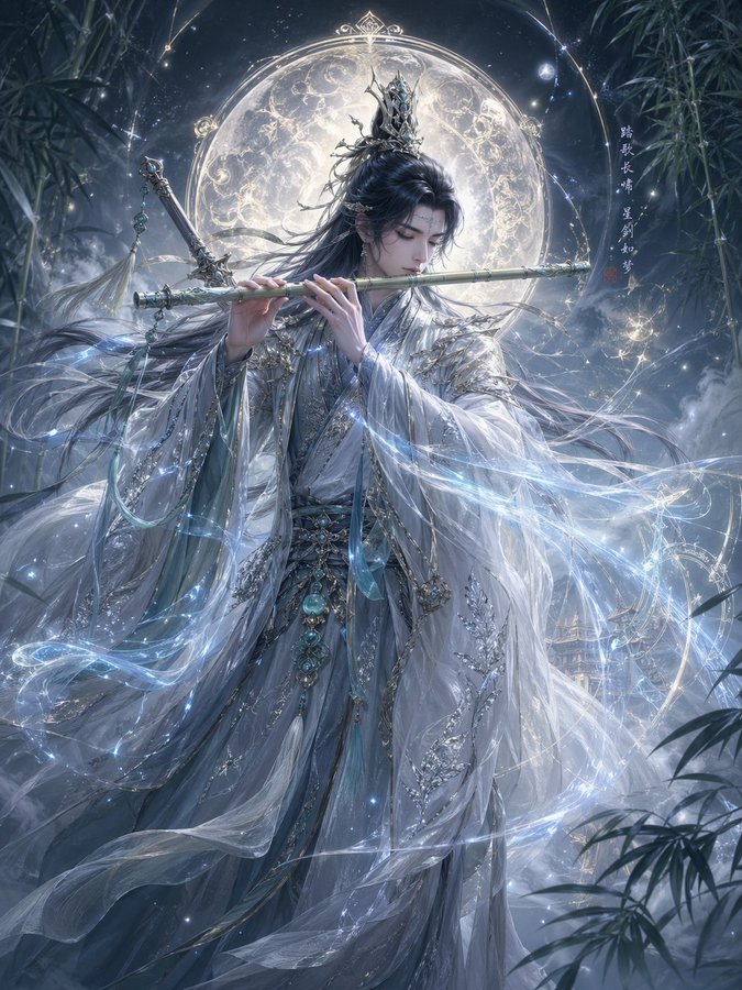 东方幻想角色概念插画