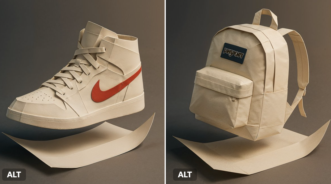纸艺折成Air Jordan 1 运动鞋