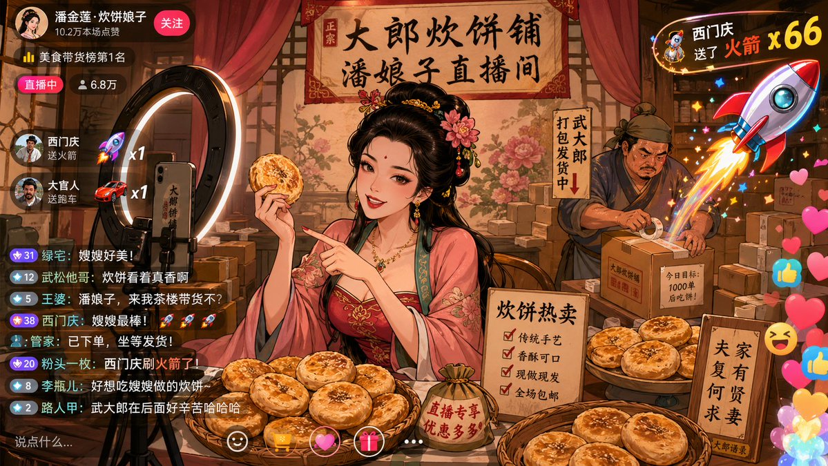 潘金莲直播卖炊饼