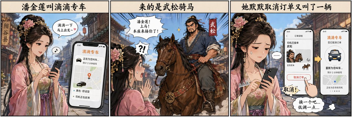 潘金莲叫滴滴，武松骑马来接