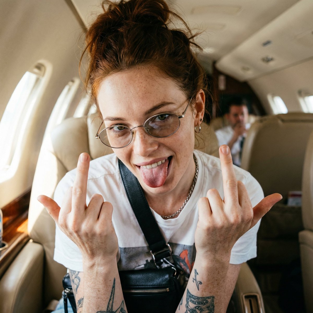 狗仔风私人客舱叛逆拽妹