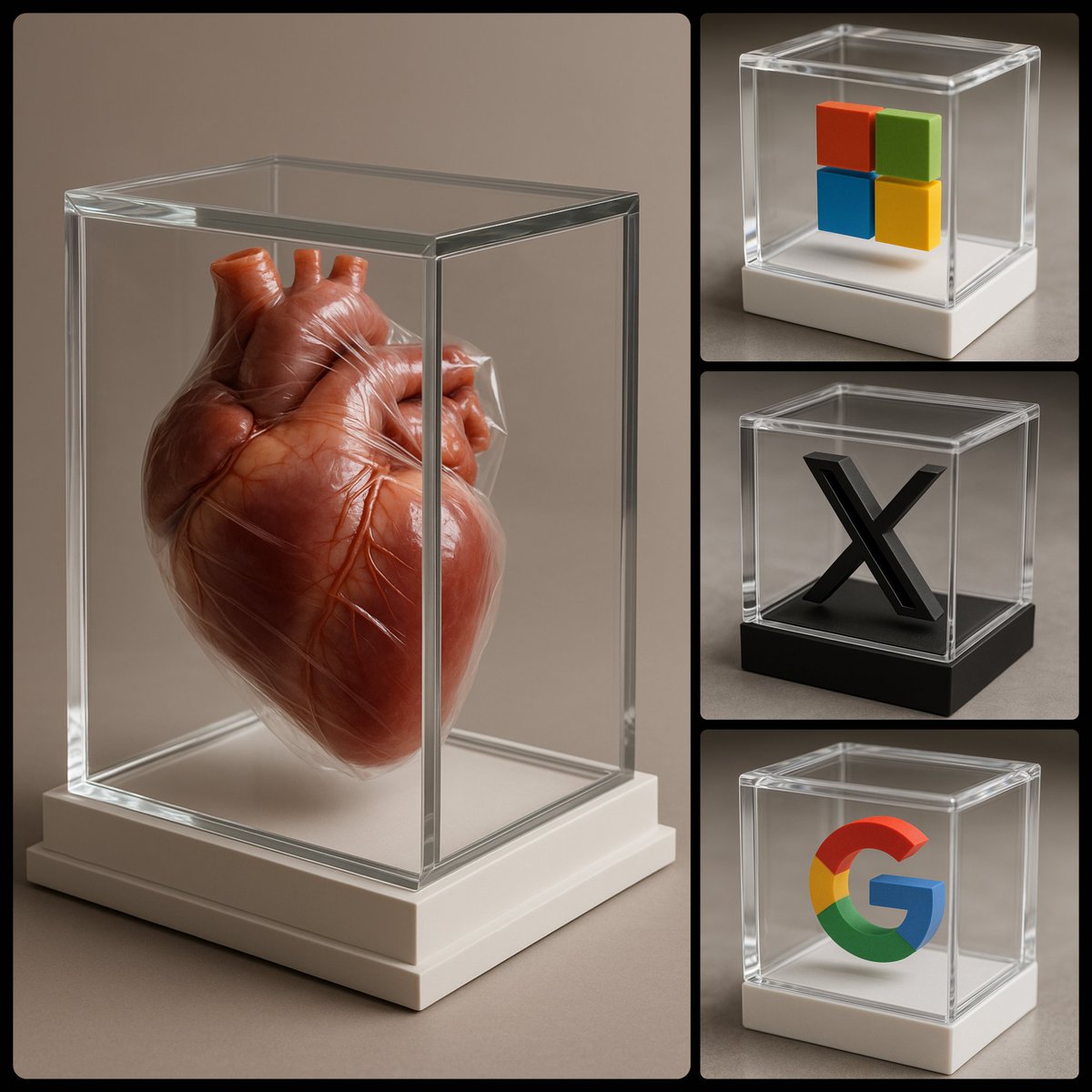 奢华透明盒中的3D物体