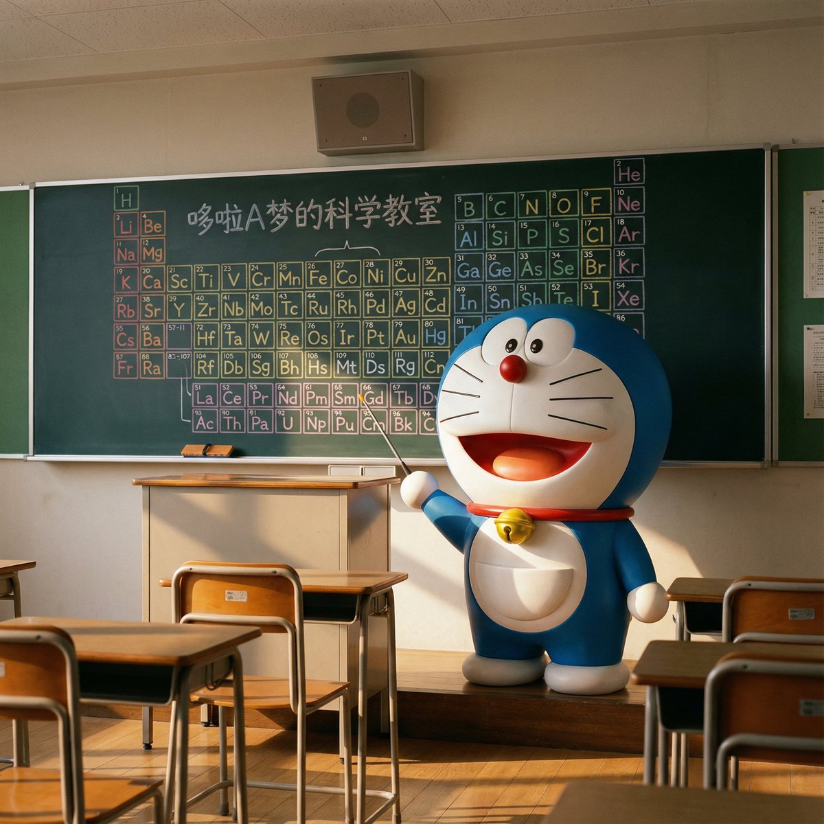 超现实的教室：哆啦A梦化身化学老师