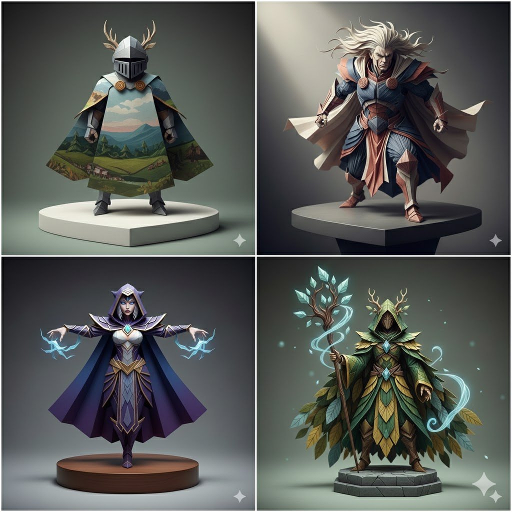 博物馆级折纸人物雕塑棚拍