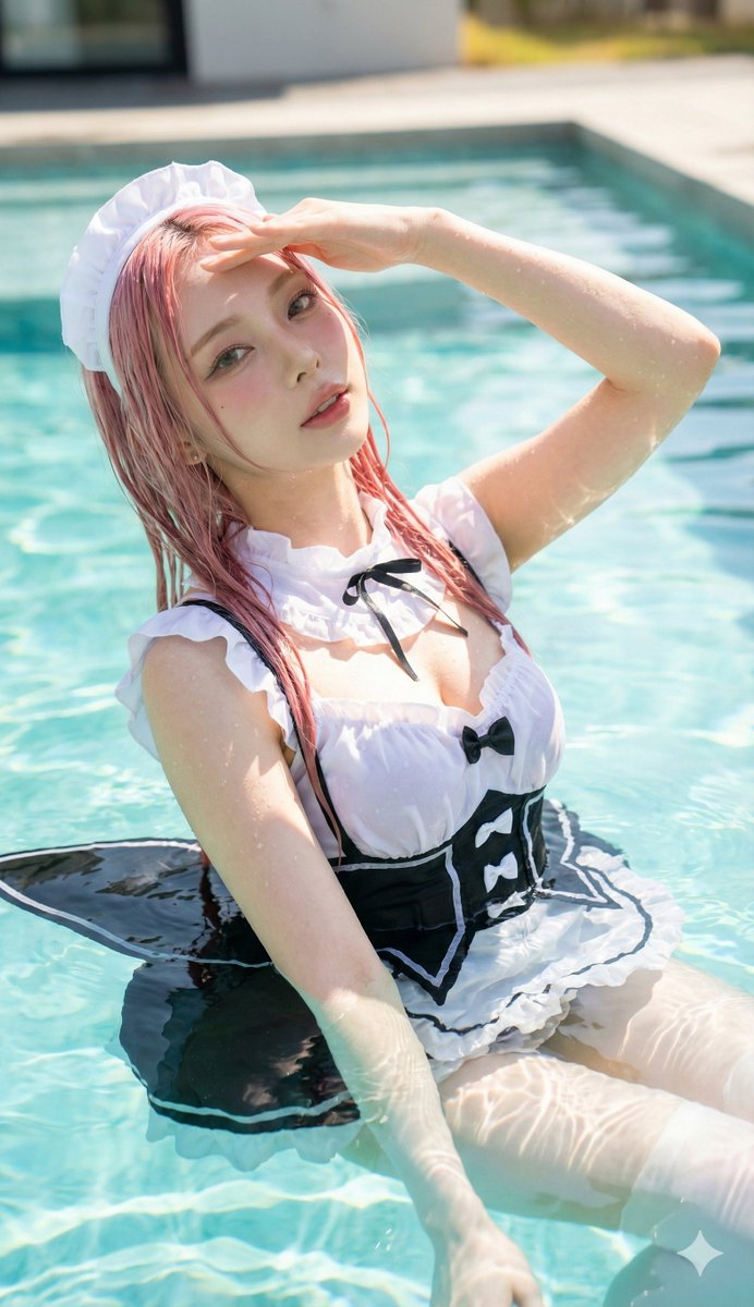 湿身蕾姆女仆角色扮演摄影