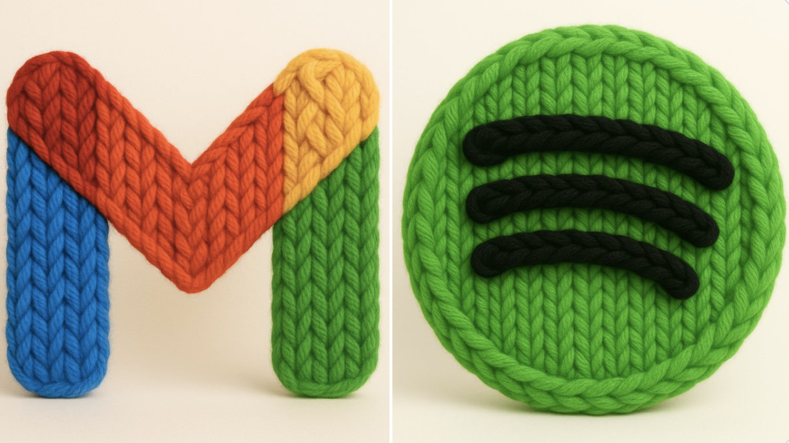 毛线编织的3D logo渲染