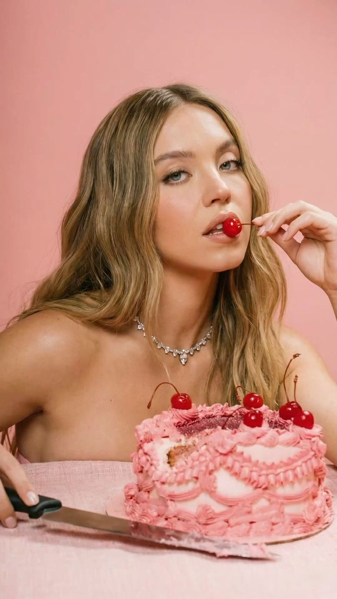 粉色少女心浪漫生日人像