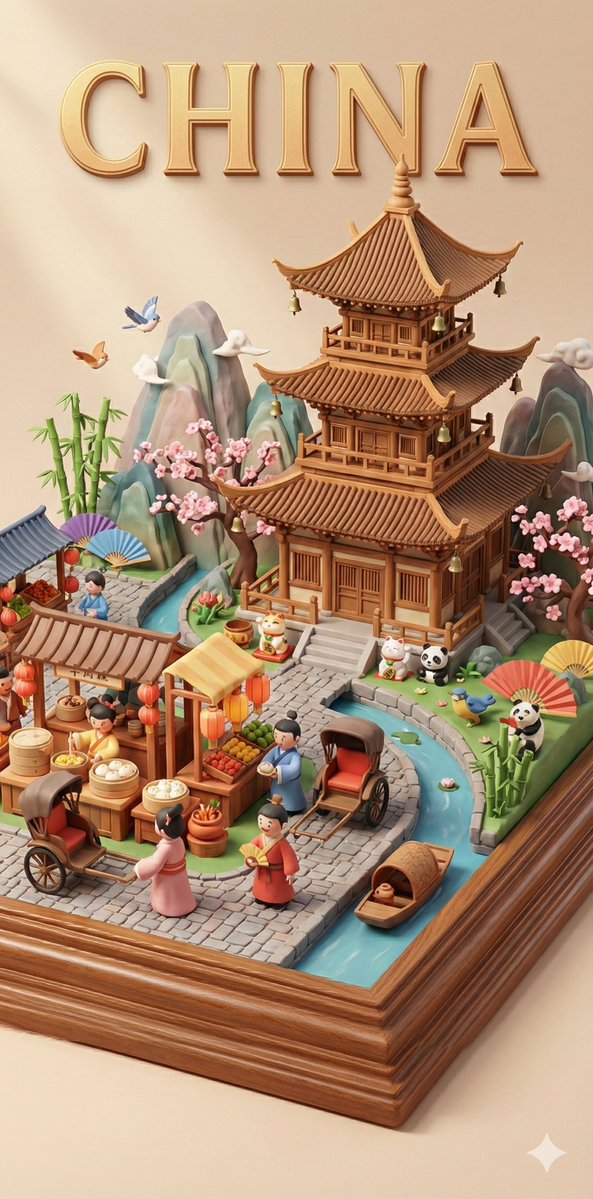 文化日常市集的3D浮雕微缩场景