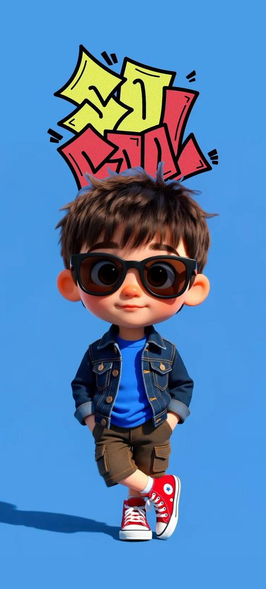 皮克斯风嘻哈男孩潮酷街头竖指定格