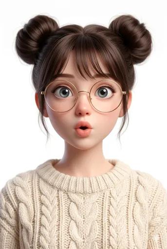 柔光棚拍的皮克斯风3D角色肖像
